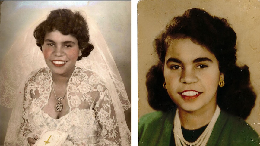 Eva at her first communion and Olive photographed in the mid '50s.
