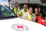 LtoR Red Cross Emergency Services Team members Gregg Sonnenburg, Doug Winter, Megan Gorringe and Eva Ruggerio