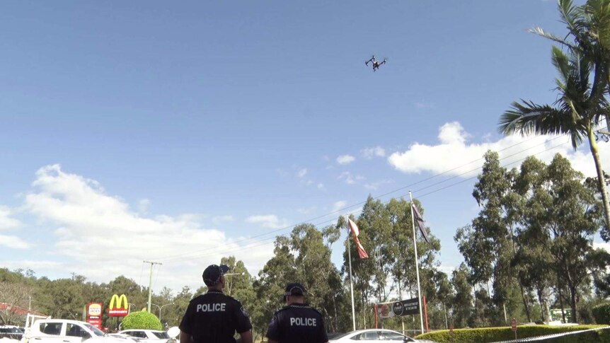 Police use a drone to gather evidence