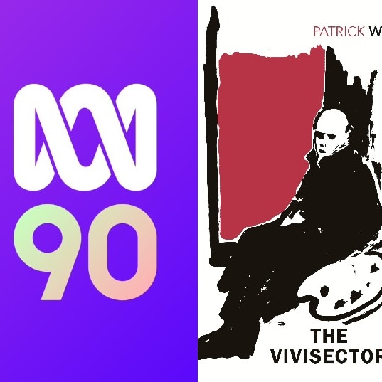 Two book covers flanking the ABC 90th logo (details of books in caption)