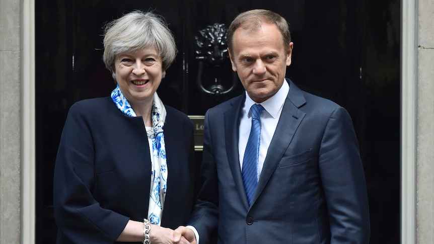 Theresa May and Donald Tusk