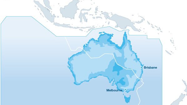 Map of Australia's airspace control