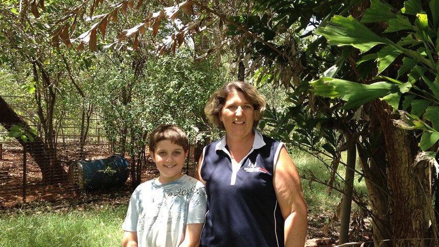 Sally Sullivan, and son Phillip, at Cave Creek Station in the Northern Territory