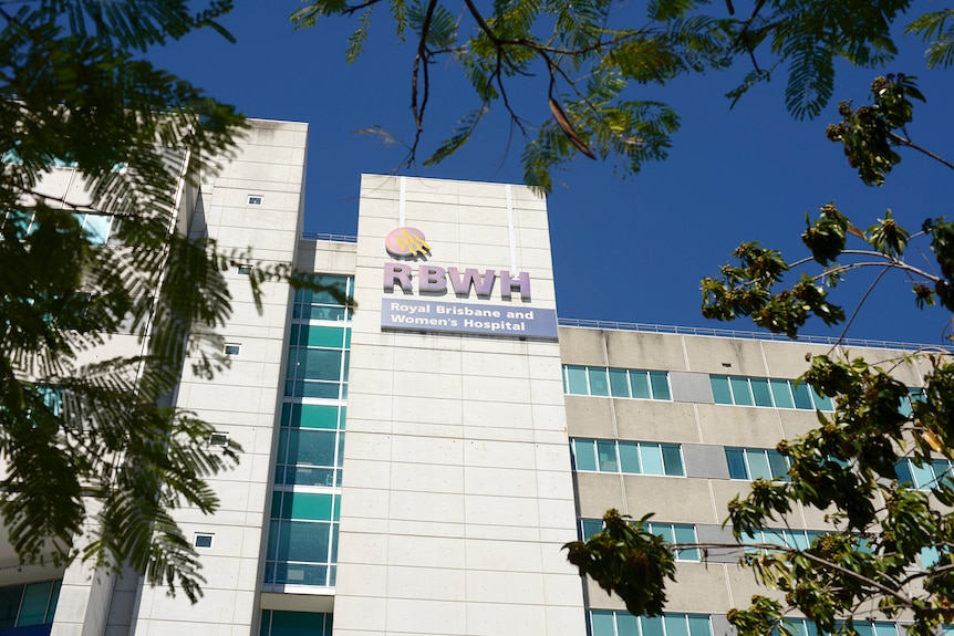 Royal Brisbane and Women's Hospital building and sign at Herston on Brisbane's northside in August 2017.