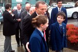 Tony Abbott walks and talks with students at Nunawading Christian College