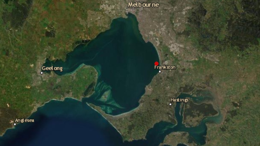 A map of Victoria showing where an earthquake occurred