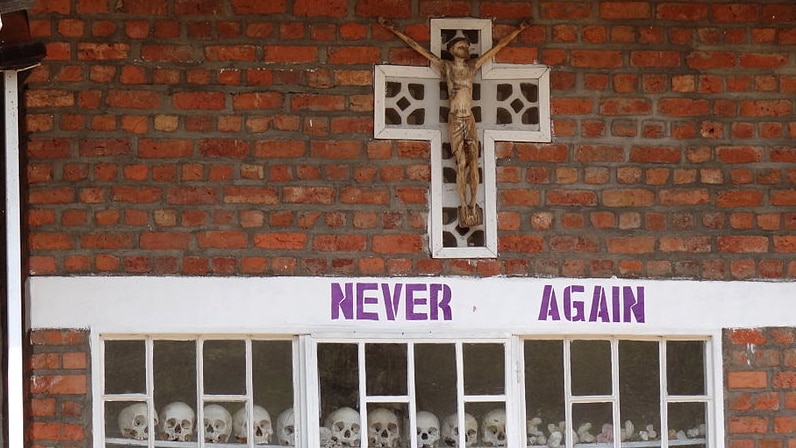 Courtyard of Genocide Memorial Church, Karongi-Kibuye, Western Rwanda