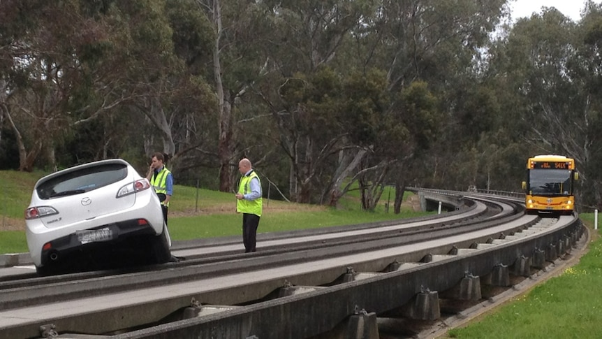 Car blocked the track