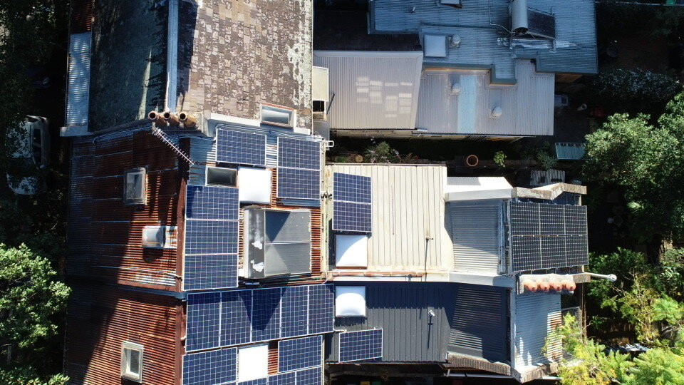 Solar panels on Michael Mobbs roof