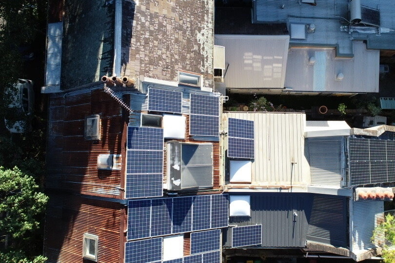 Solar panels on Michael Mobbs roof
