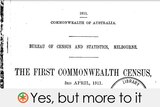 White background with a commonwealth coat of arms. Underneath it reads "Census of the Commonwealth of Australia"