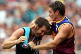 Alastair Lynch (r) has received a 10-match ban. (File photo)
