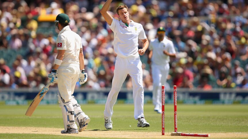 Morne Morkel claims the wicket of Michael Clarke.