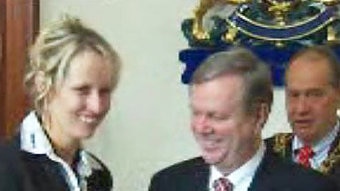 Jane Woodlands-Thompson with Mike Rann