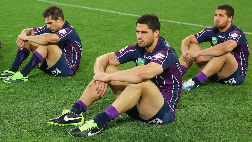 What might have been ... The Storm show their dejection after full-time
