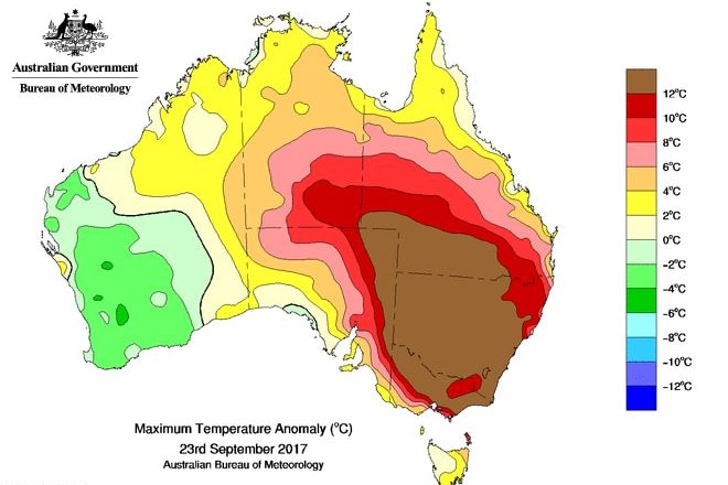 Temperature anomaly map