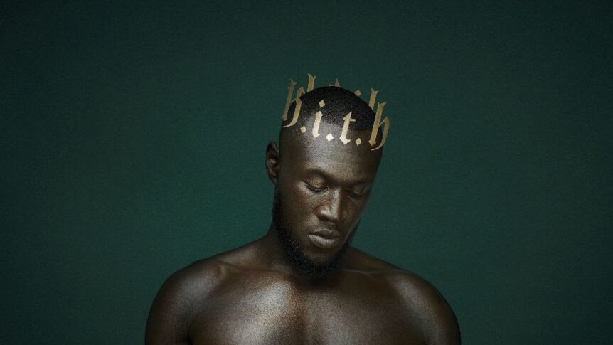 Album cover features Stormzy wearing a crown and holding a bulletproof vest featuring a Union Flag