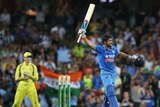 India's Manish Pandey gestures to the crowd after his ODI century against Australia at the SCG.