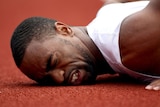 Tyson Gay hits the deck