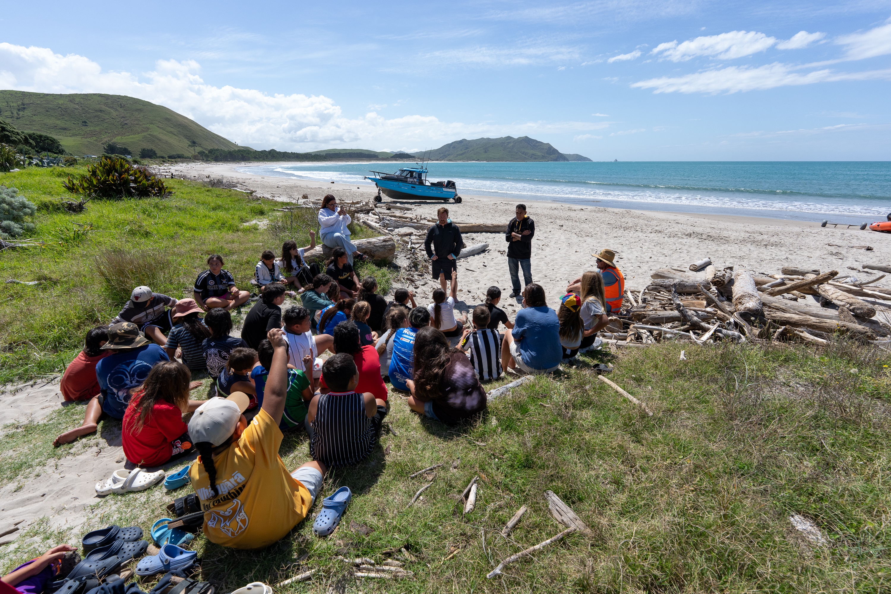 Jono Ridler speaks to kids