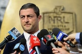 Face of league ... Anthony Minichiello speaks to the media at the NRL season launch