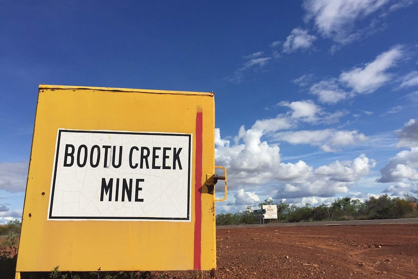 A sign at the the Bootu Creek mine.