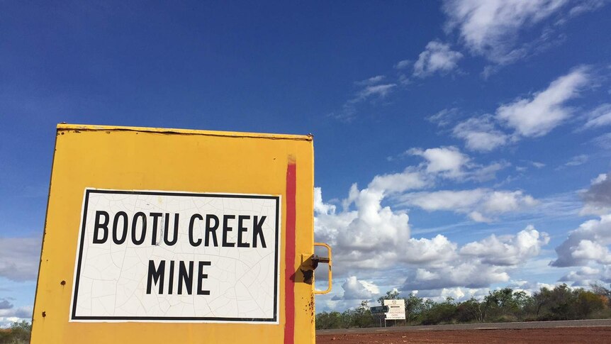 A sign at the the Bootu Creek mine.