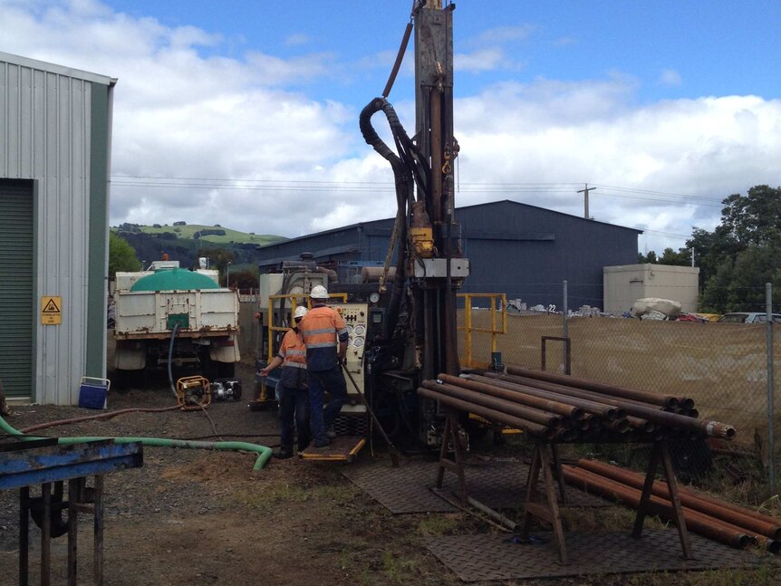Drilling rig at Yarragon Vic