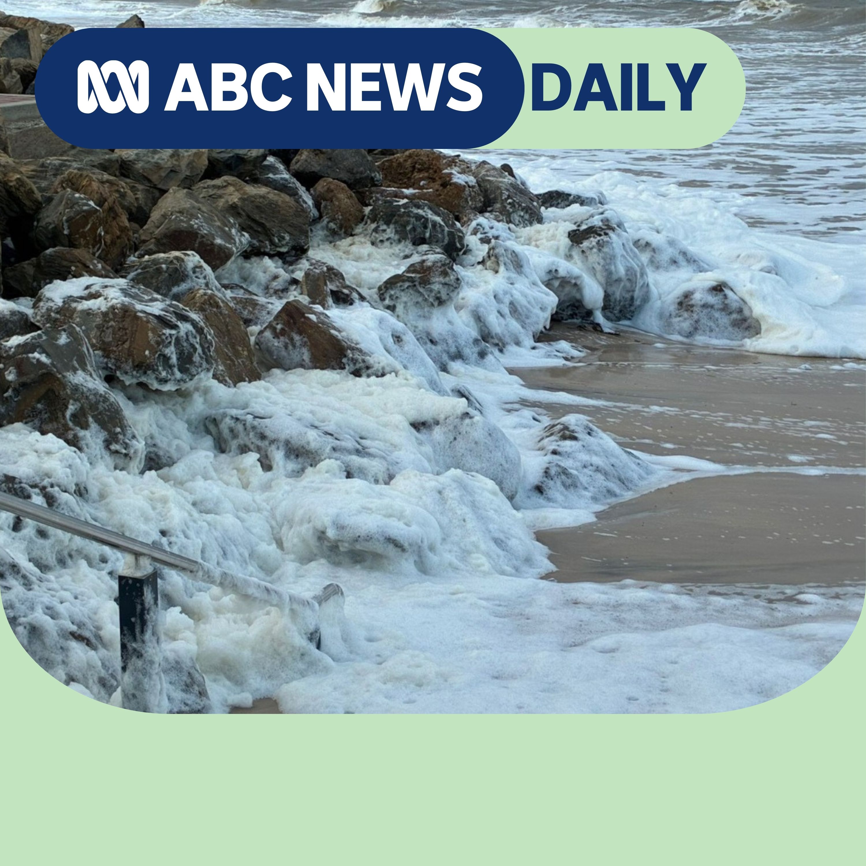 Algal bloom foam at Brighton Beach on 10/10/25
