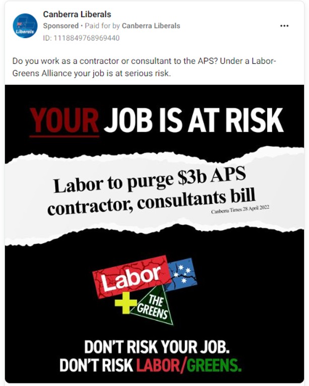 A FB post that reads "Your job is at risk"