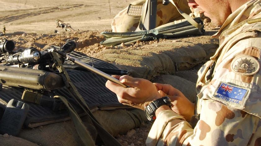 Wounded: An Australian soldier is in a stable condition after being shot during a battle in Afghanistan. (File photo)