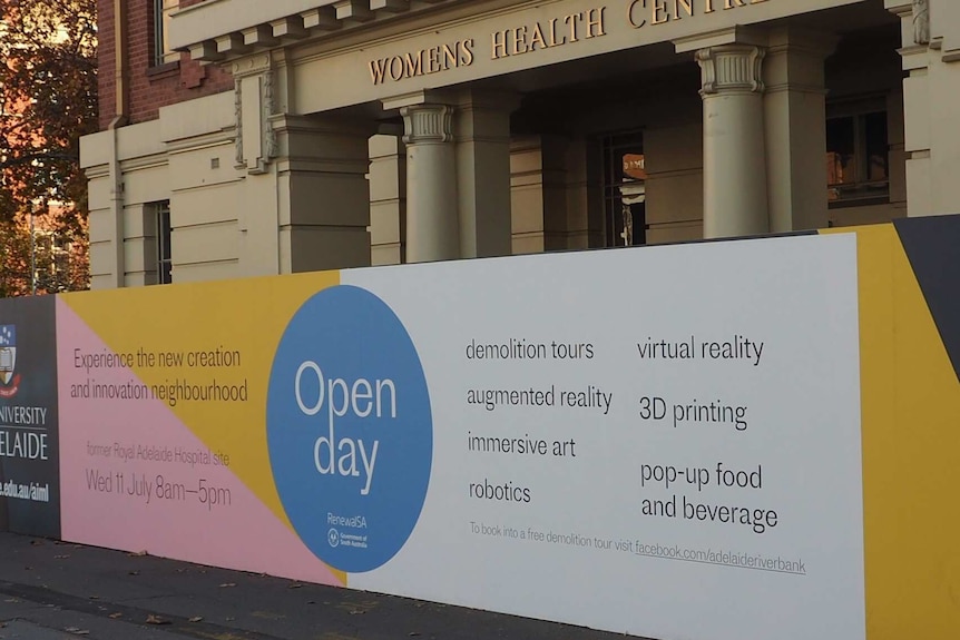 A university open day sign
