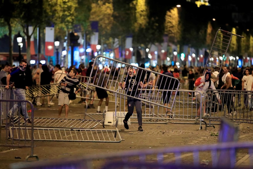 French football fans clash with police