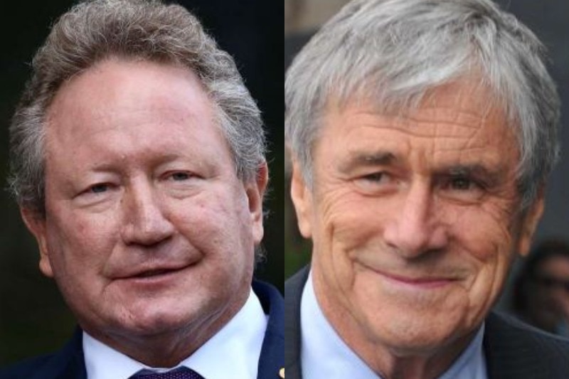 A composite image of Andrew Forrest and Kerry Stokes