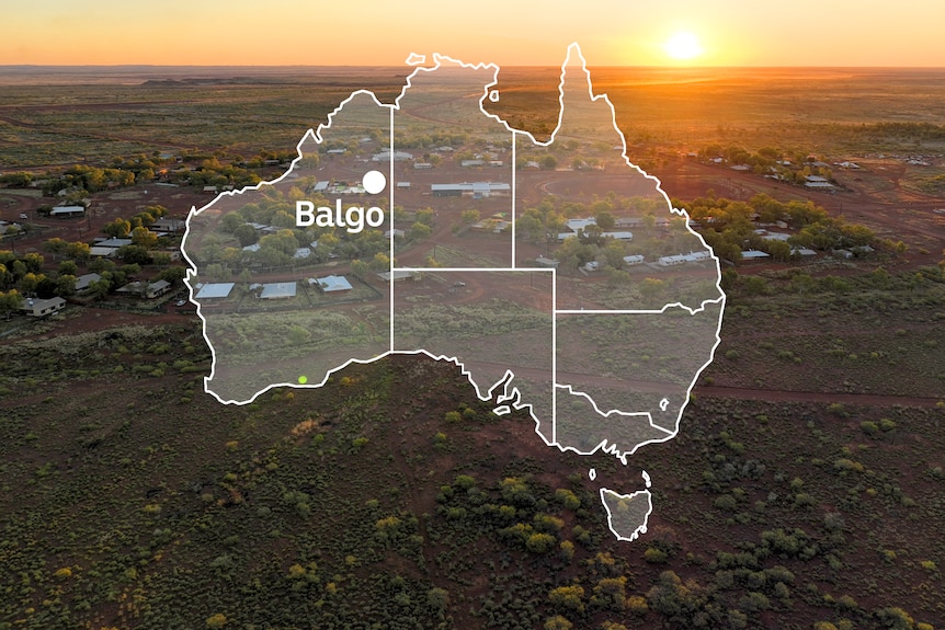 A map showing Balgo, Western Australia. 