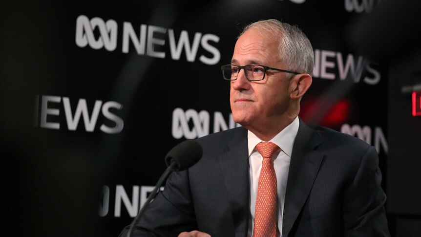 The Prime Minister Malcom Turnbull during an interview with ABC's AM program