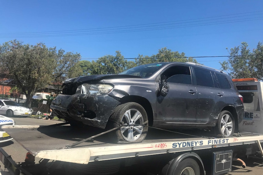 Car involved in the incident is towed away