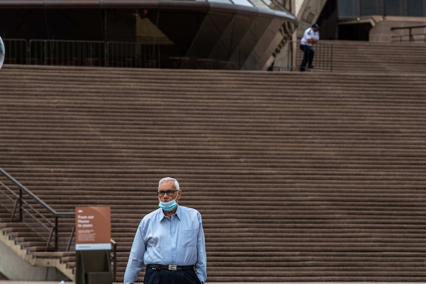 A man wearing a mask to protect himself from coronavirus