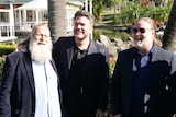 Jack Thompson and Russell Crowe at film studio announcement in 2021