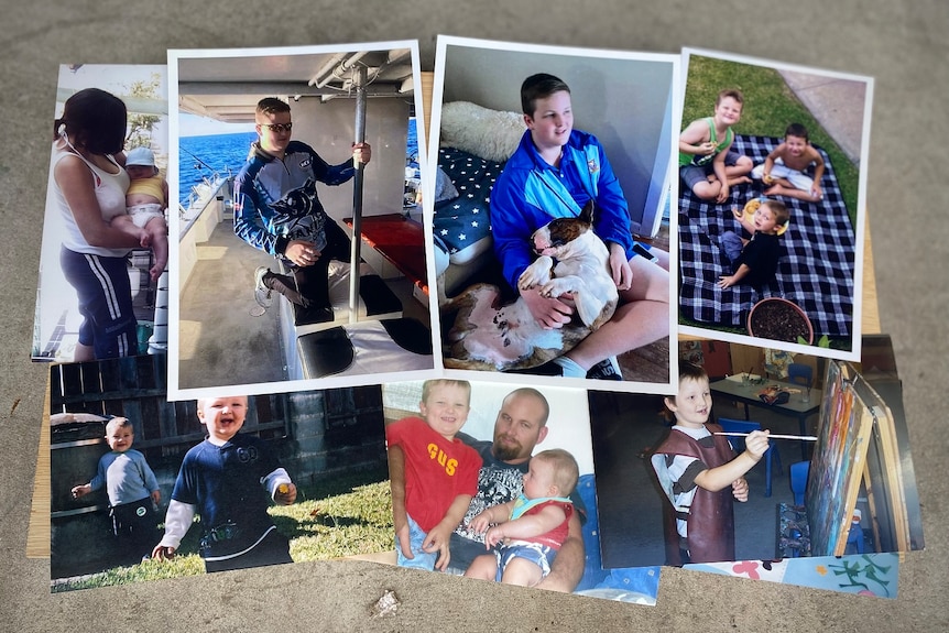 A montage of photos of Angus Beaumont, who was killed in 2020.