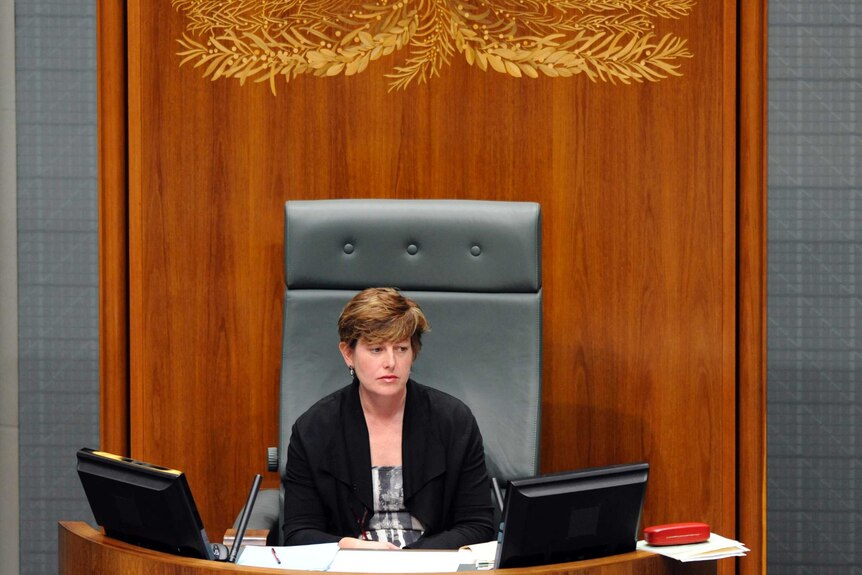Anna Burke listens during question time.