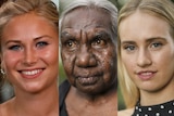 A composite image of four women.