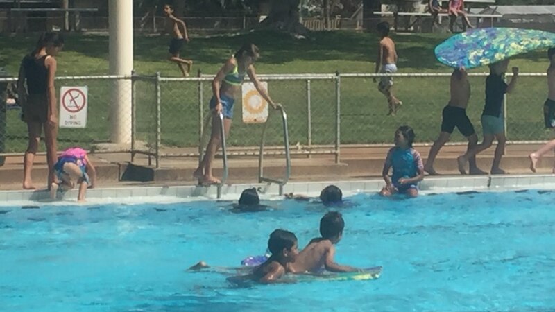 children in a swimming pool