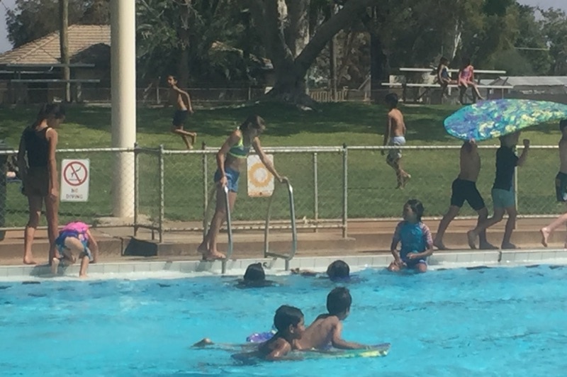 children in a swimming pool