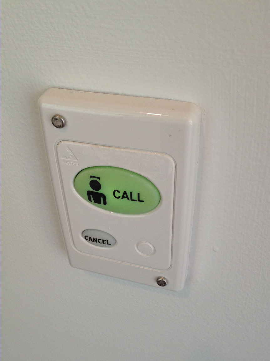 Close up of call button at the new Psychiatric Services Unit at the Canberra Hospital