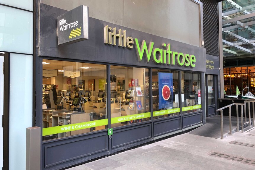 A little Waitrose supermarket in the UK.