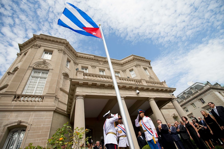 Cuban flag flies in Washington