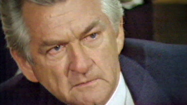 Former prime minister Bob Hawke cries on national television