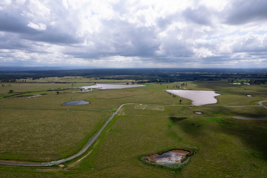 A large amount of farm land, seen from the air