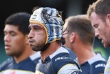 Johnathan Thurston and North Queensland Cowboys look on after Shaun Kenny-Dowall's try